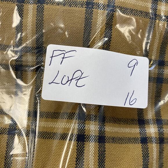 LOFT Mini Skirt Womens 16 Tan Plaid Button Pockets Autumn Neutral Academia 38x20 - Picture 11 of 11